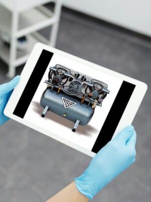 dentista escolhendo um compressor Stelo modelo 246